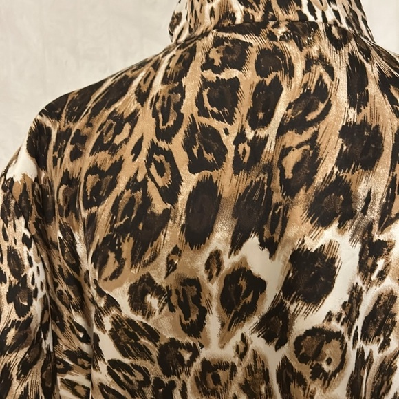 Chico's Weekends Animal Print Lightweight Fall Zip Front Jacket Sz 3 - Picture 5 of 11